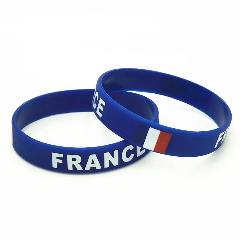 Bracelets silicone France tricolores lot 3 supporter équipe de France