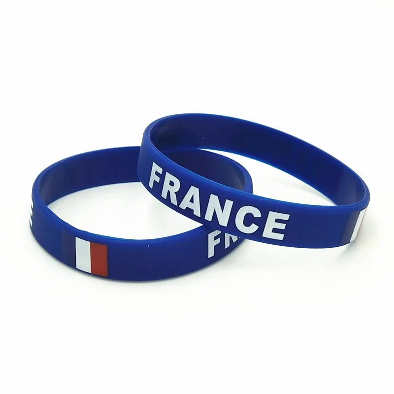 Bracelets silicone France tricolores lot 3 supporter équipe de France — vue 3