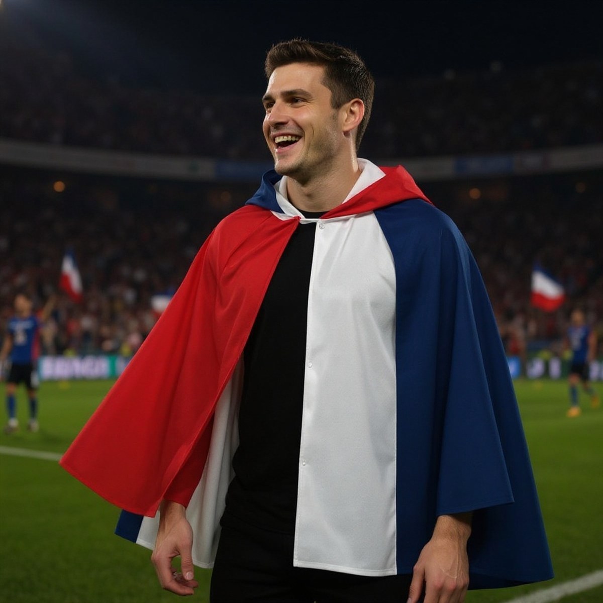 Cape Drapeau France à Capuche — accessoire supporter équipe de France